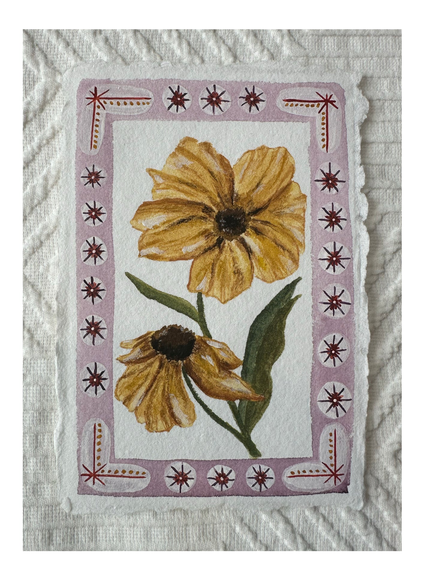 Yellow flowers watercolor