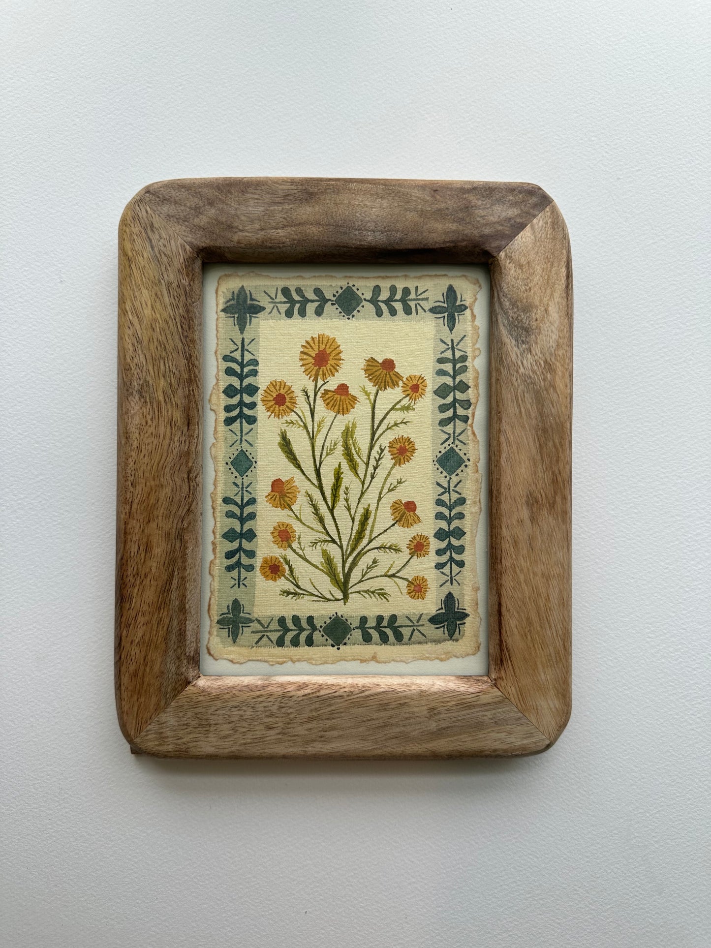 Little yellow flowers watercolor