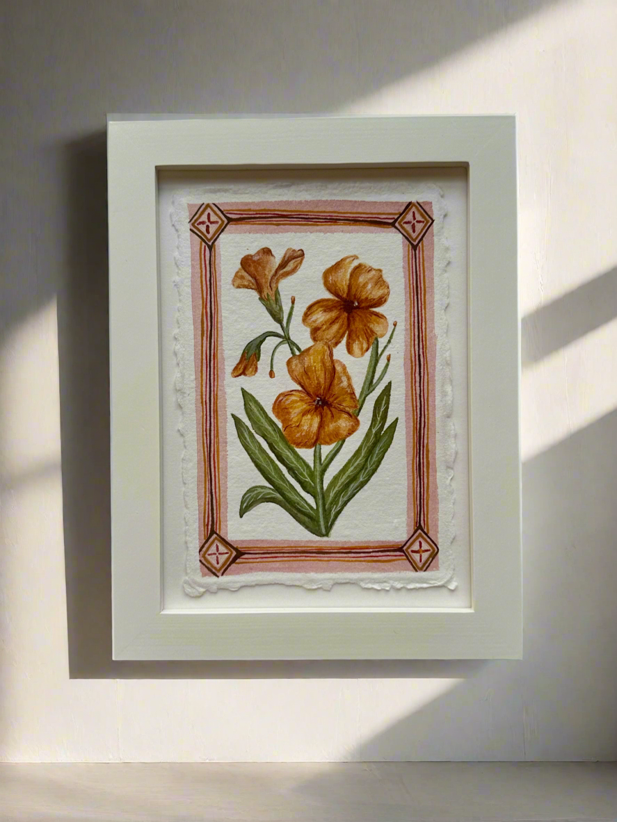 Orange flowers watercolor