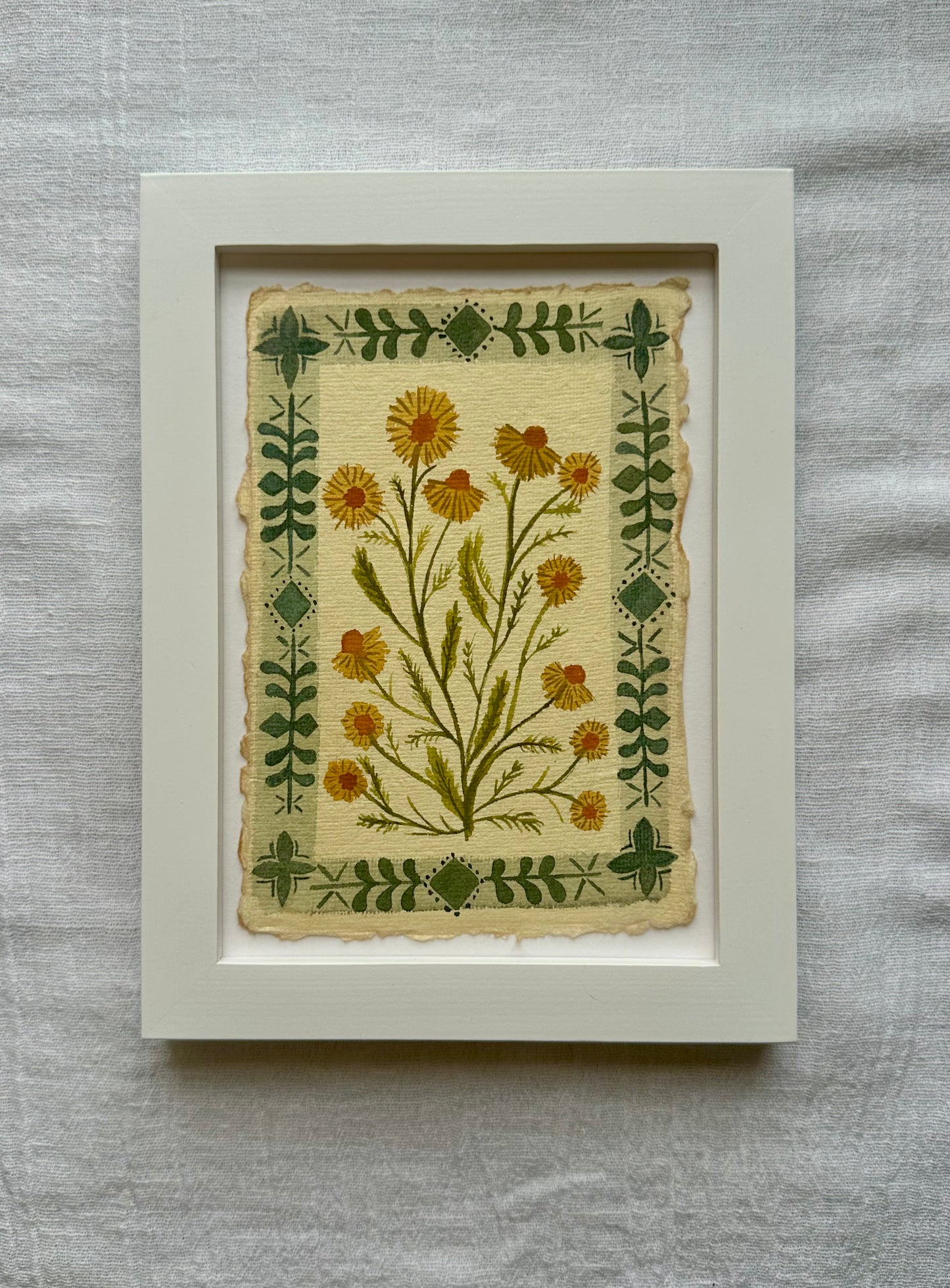 Little yellow flowers watercolor