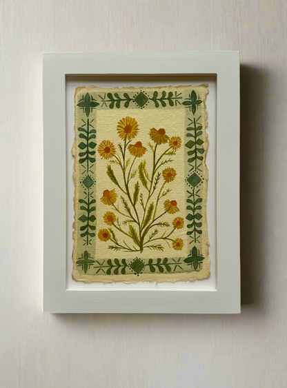 Little yellow flowers watercolor