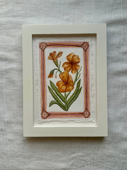 Orange flowers watercolor