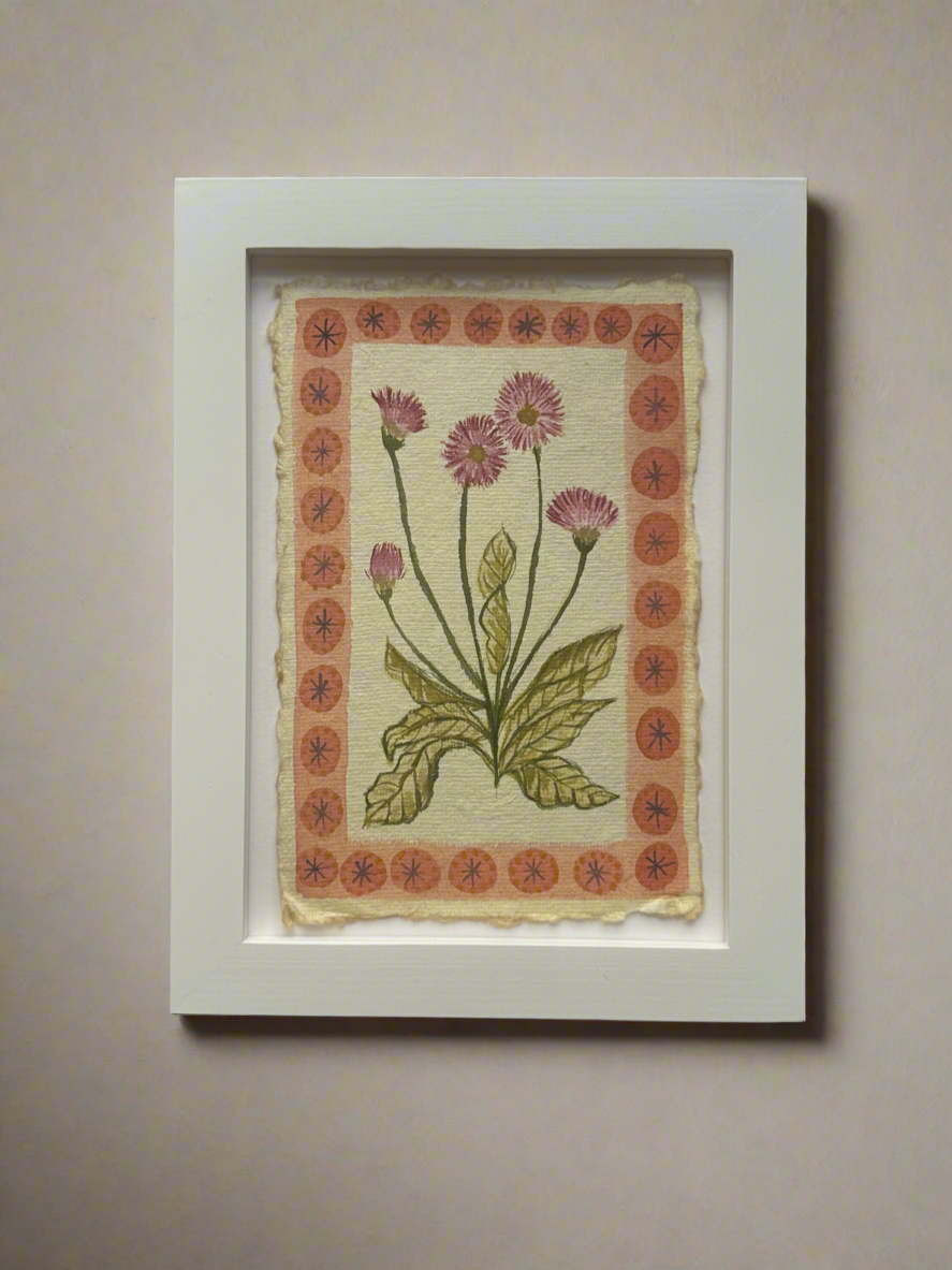 Pink flowers watercolor