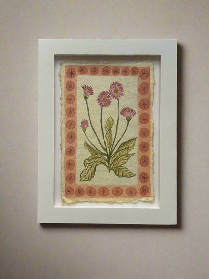 Pink flowers watercolor